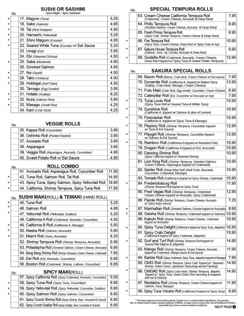 Menu-Fredericksburg – Sakura Japanese Steak Seafood & Sushi